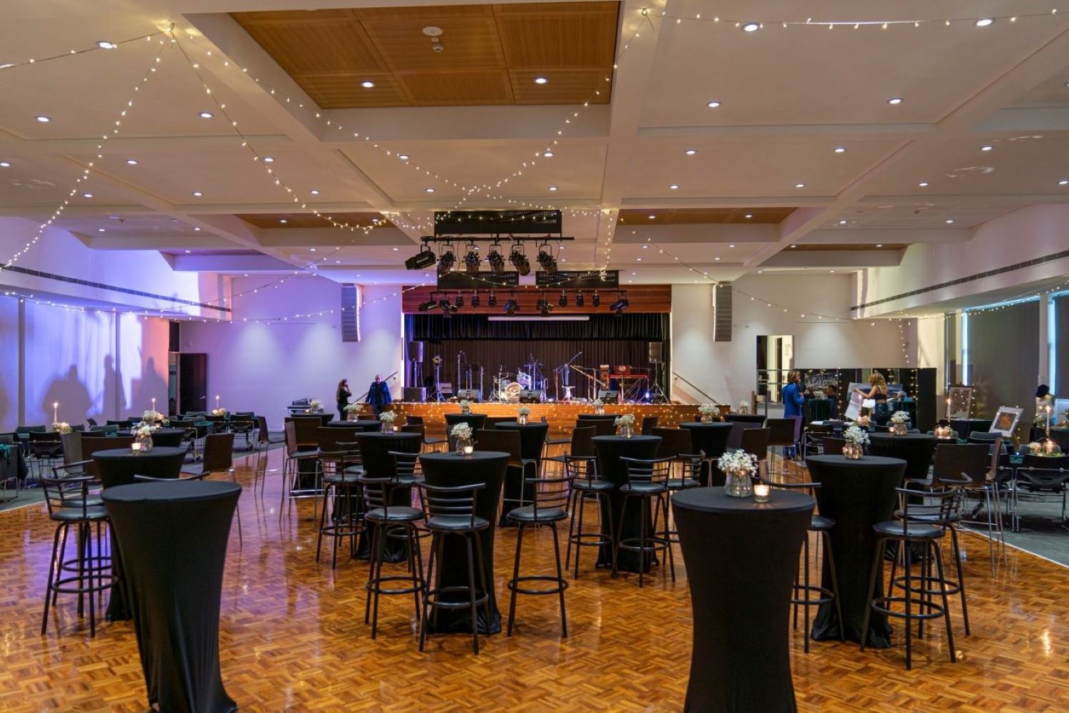 Auditorium set up for a cocktail function