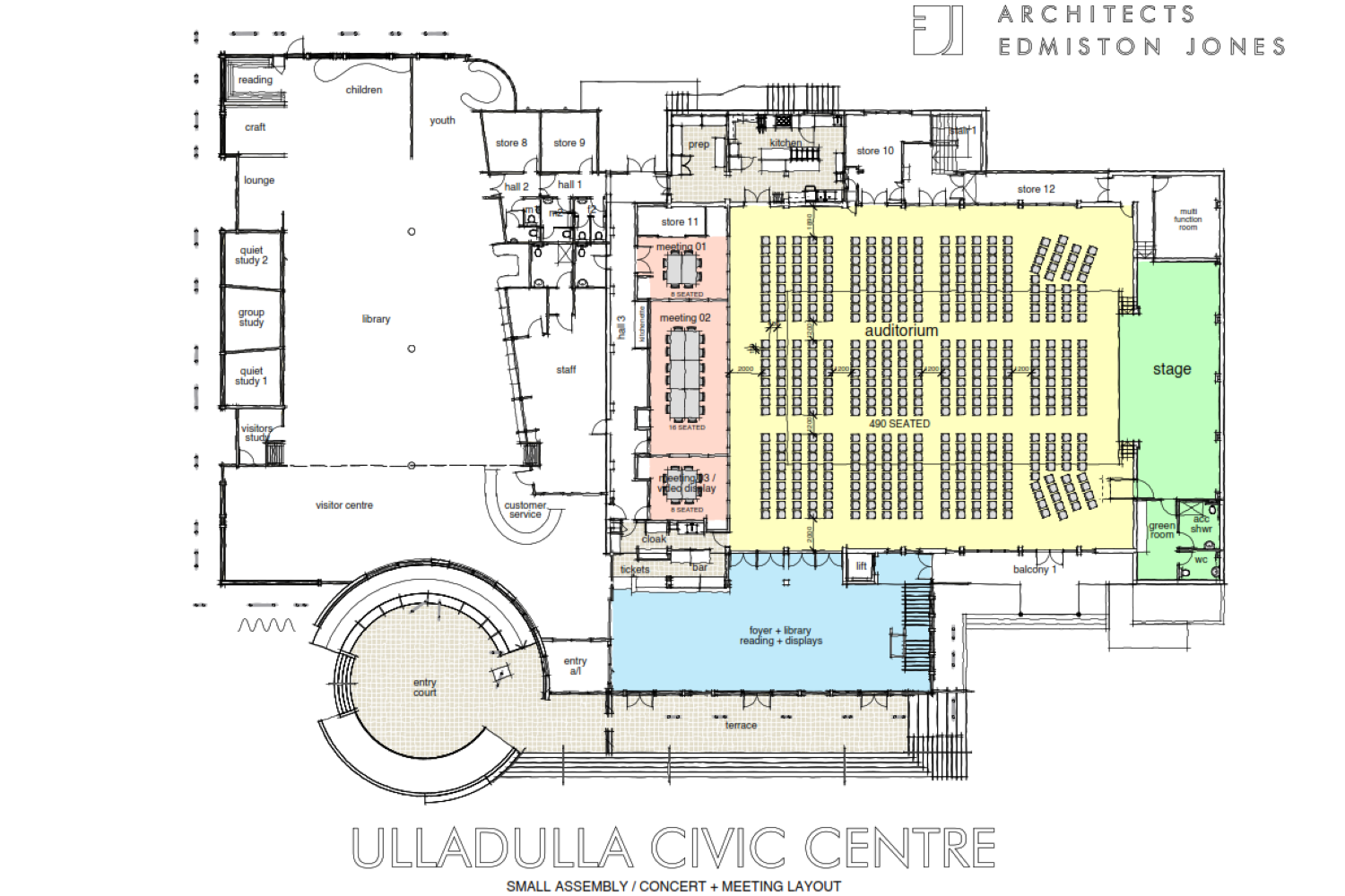 Floor plan of the upper level of the Civic Centre