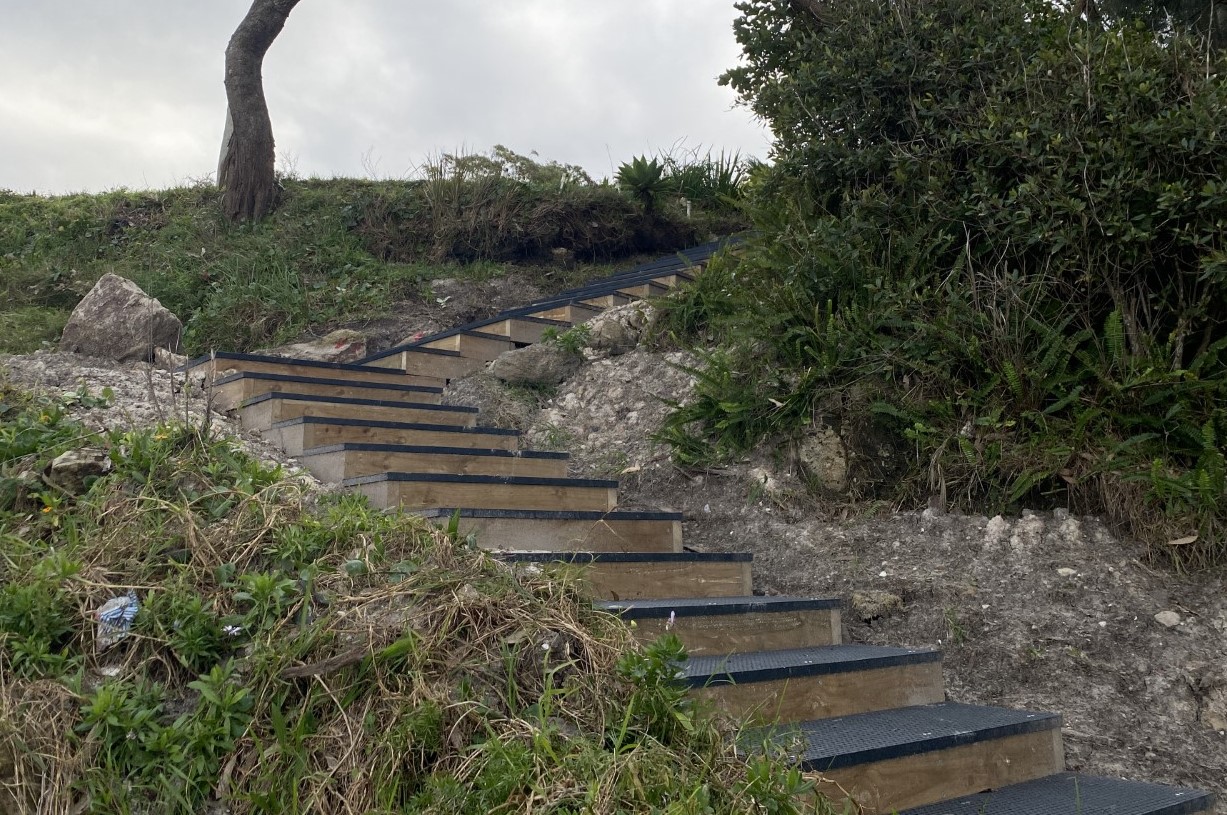 Completed stairs along Basin Walk