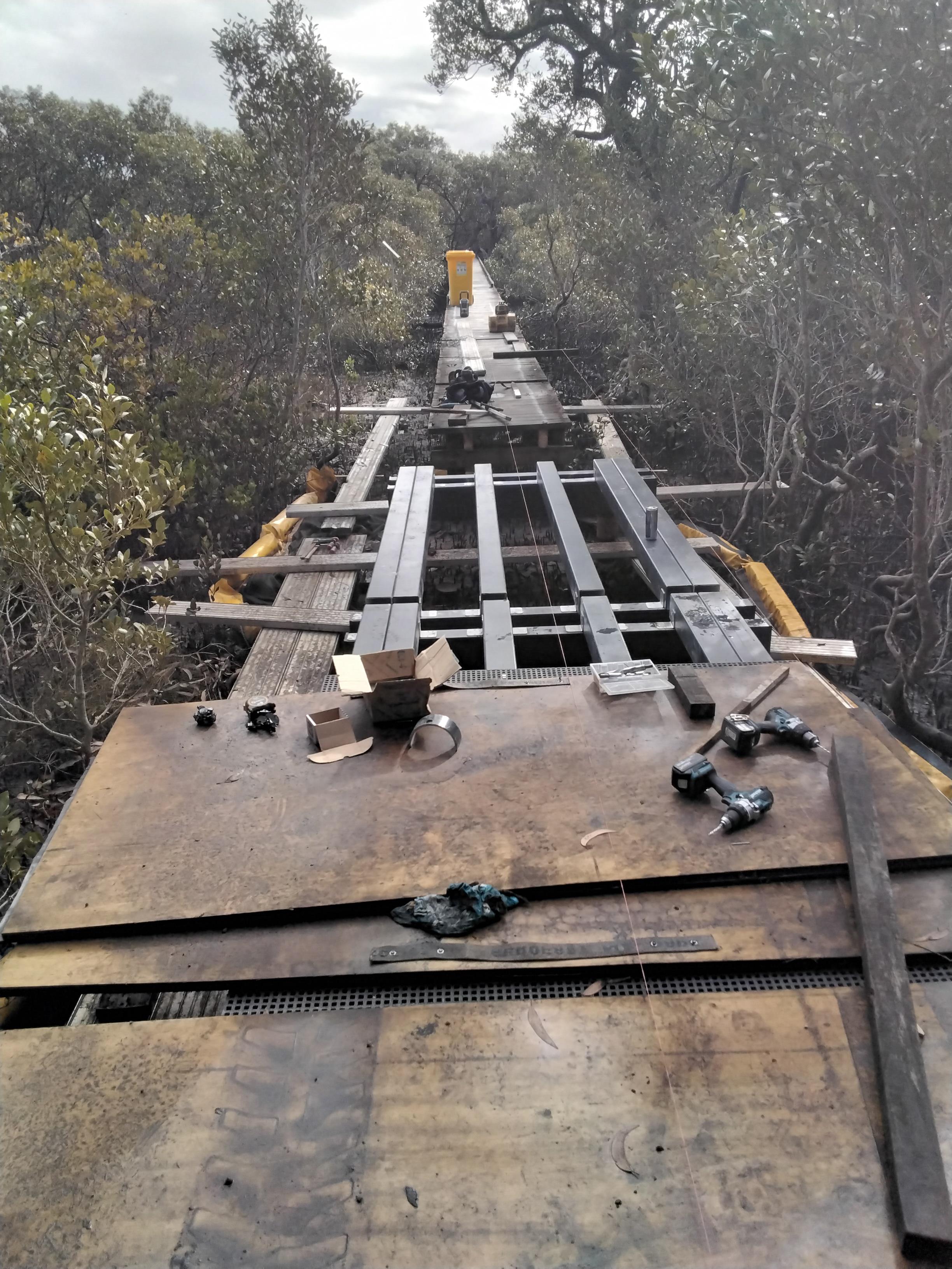 Removal and replacement of old boardwalk