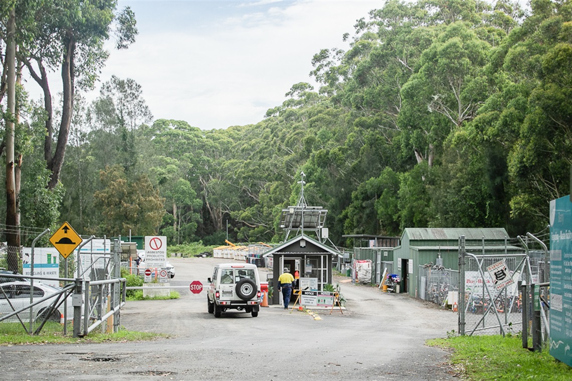 The entrance road to the Berry depot.