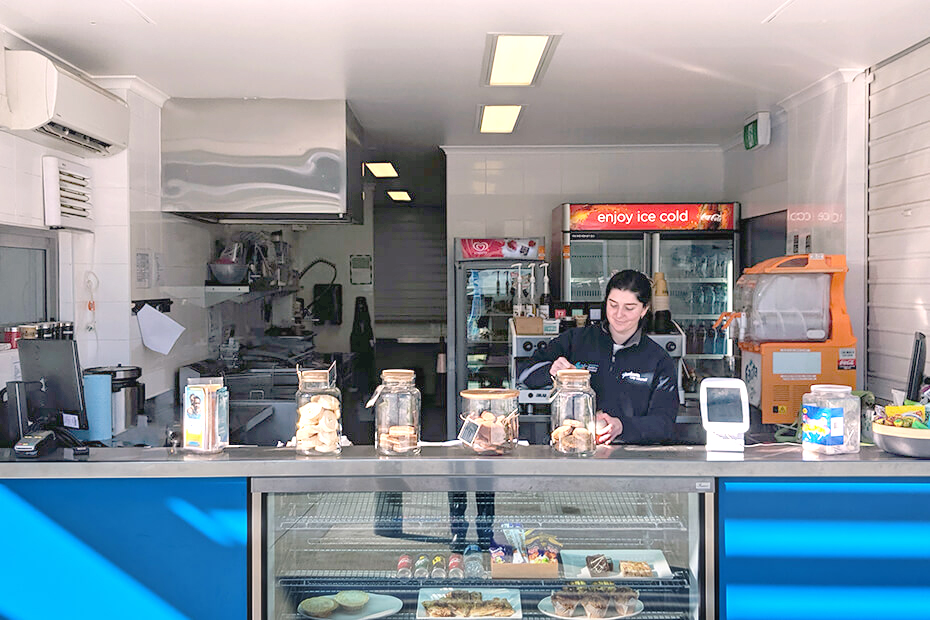 A photo of the splash cafe from the front counter.