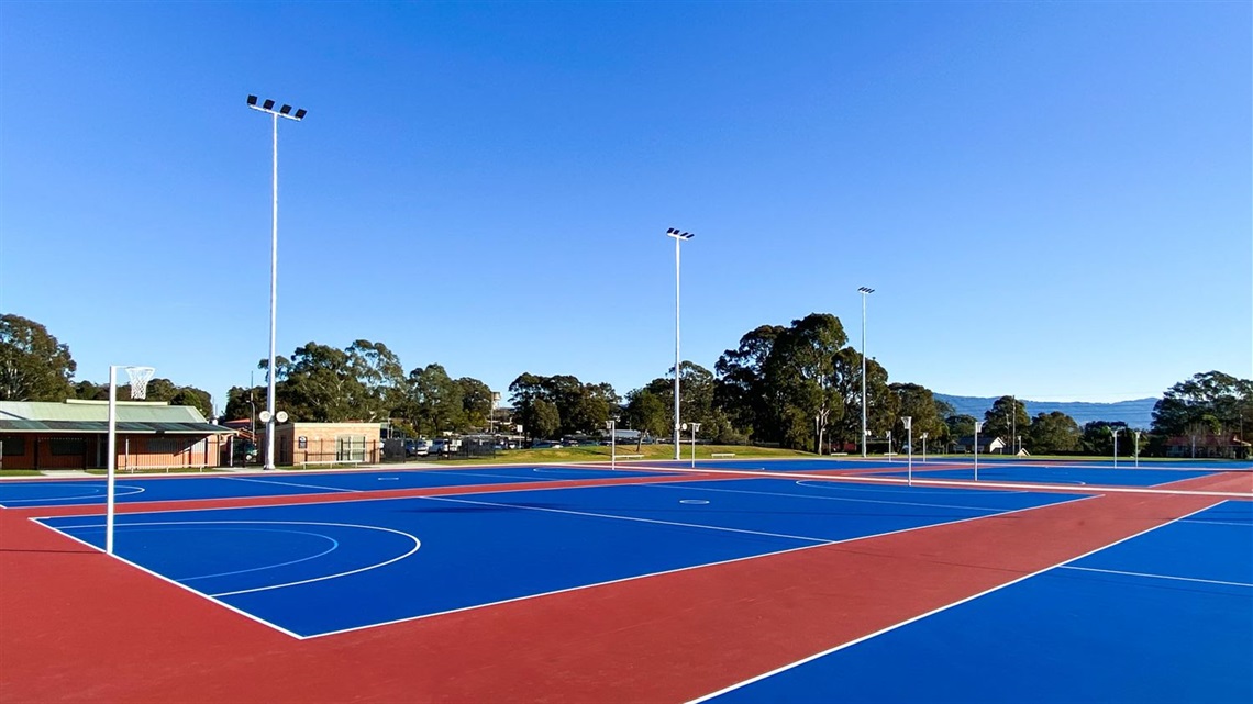 The park road netball courts after being resurfaced